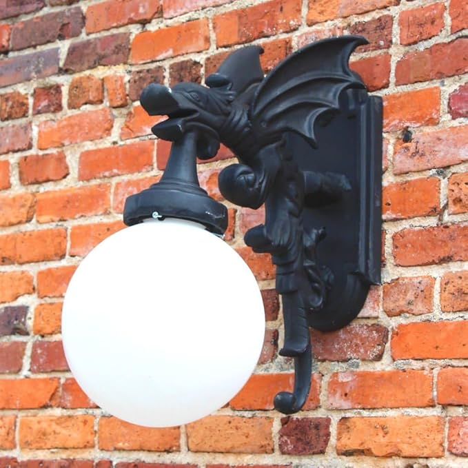 The King's Bay Gargoyle Dragon Outdoor Wall Light Sconce
