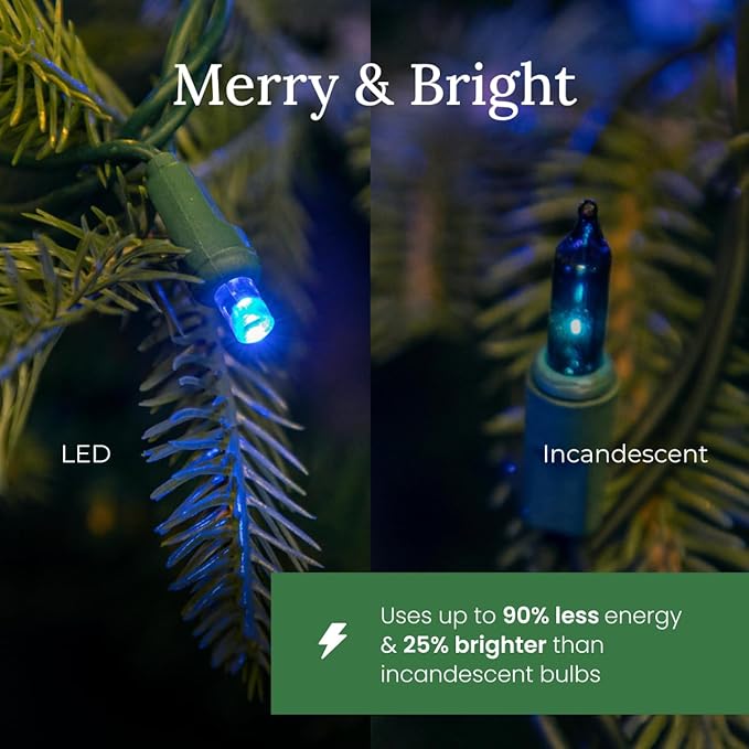 Pro Christmas LED Christmas Lights – 70 Count Wide Angle Conical String Lights – Professional Grade Indoor/Outdoor | Lumora
