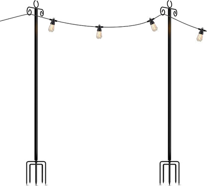 Brightech Bundle Ambience Pro USB Powered String Lights - 24 Ft + 2-Pack 10FT String Light Poles