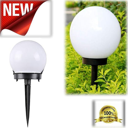 Solar Garden Lights, LED Solar Powered Globe Lights, White, Plastic, Waterproof, Outdoor Use Only