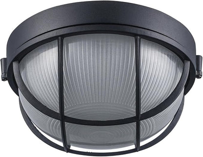 Trans Globe Lighting 41515 BK Aria Collection 11 Inch One Light Outdoor Ceiling Lantern Style Flush Mount I White Finish I Traditional Style Light Fixture I