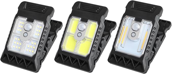 Solar Clip on Motion Sensor Light, High Brightness Led Outdoor Lamp with Efficient Solar Charging for Camping Tent, Pathway, Patio, Garden