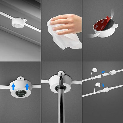 Feit Electric Permanent Outdoor Lights, Smart String Lights, 100FT LED Lights, 2.4GHz WiFi-Enabled Under Eaves Light, Works with Alexa and Google Asst, App Control, Weatherproof, SL100-60/RGBTW/AG