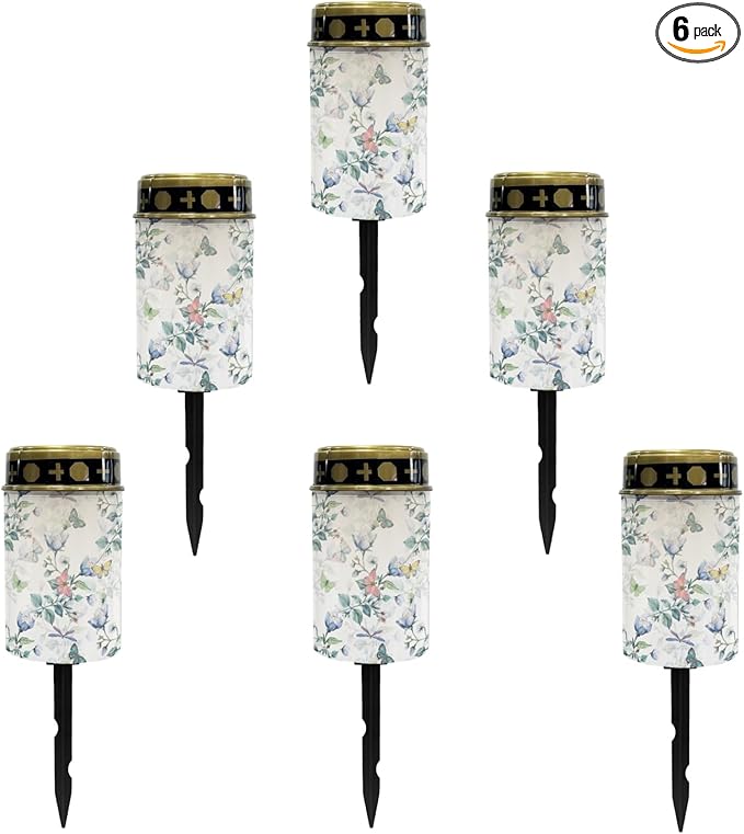 Butterfly Floral Garden Lights Solar Outdoor Pathway Lights Stake Lights Landscape Lighting for Yard Patio Driveway,LED Solar Lantern Outdoor Table Lamp,Wall Light Auto On/Off