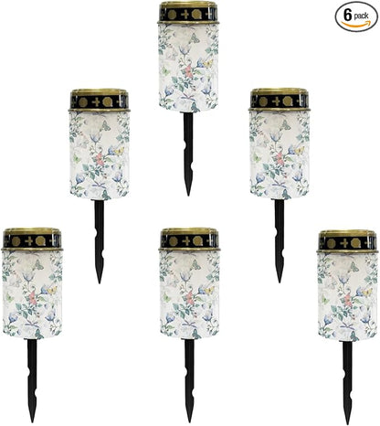 Butterfly Floral Garden Lights Solar Outdoor Pathway Lights Stake Lights Landscape Lighting for Yard Patio Driveway,LED Solar Lantern Outdoor Table Lamp,Wall Light Auto On/Off