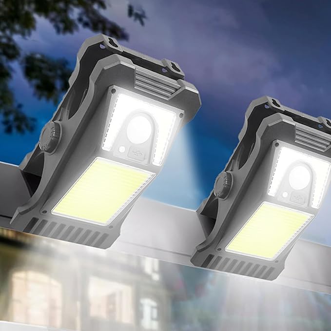 Solar Clip on Motion Sensor Light, High Brightness Led Outdoor Lamp with Efficient Solar Charging for Camping Tent, Pathway, Patio, Garden