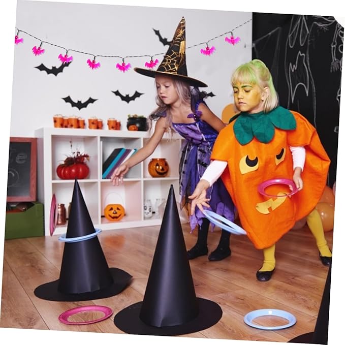 Uonlytech 2pcs Bat-Shaped Decorative String Lights Solar Powered Warm Light for Halloween Unique Outdoor Ornament for Parties and Festivals