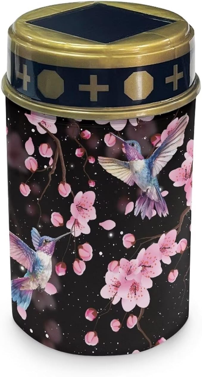 ZOUTAIRONG Cherry Blossom Hummingbird Solar Glass Light Garden Stake Lights Cemetery Decorations for Grave Outdoor Lamps Garden Lawn Yard Patio Decor Haunted House-2 Pack