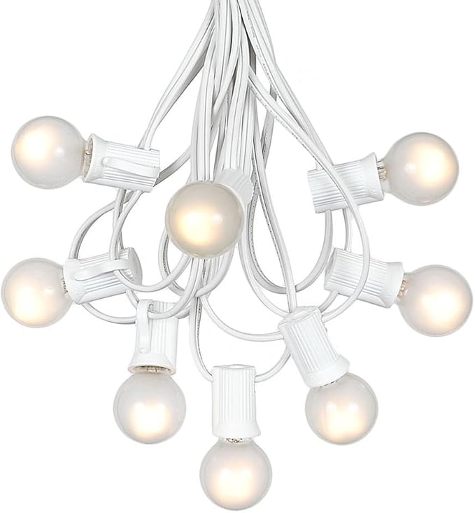 G30 Patio String Lights with 125 Globe Bulbs - Garden Hanging String Lights - Vintage Backyard Patio Lights - Outdoor String Lights - Market Cafe Bistro String Lights - 100 Feet