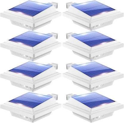 Gutter Lights, 40 LED Solar patio Lights, Deck and Fence Lights for Wall, Backyard, Porch, Patio, Pool, Step & Yard, Garden & Pathway (8 Pack White)