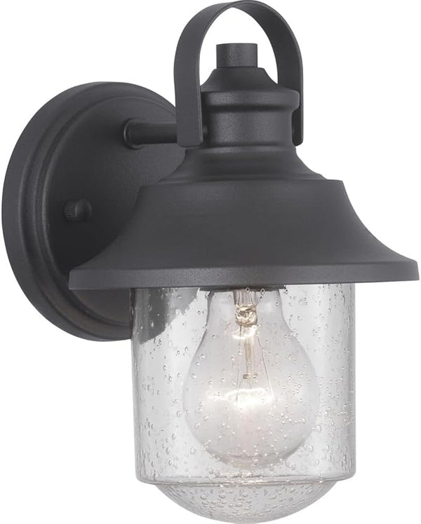 Progress Lighting Weldon Collection 1-Light Clear Seeded Glass Farmhouse Outdoor Small Wall Lantern Light Textured | Lumora