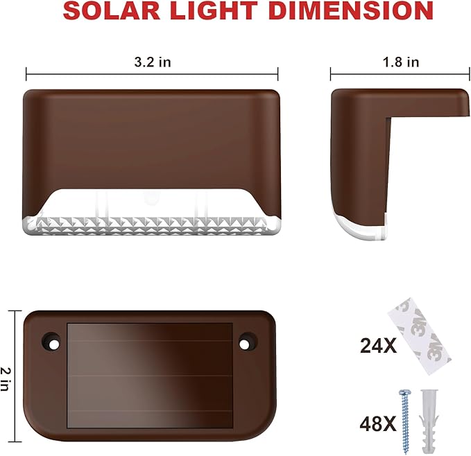 pearlstar 24 Pack Waterproof Led Solar Step Lights,Color Changing Light up Swimming Pool Accessories Night | Lumora