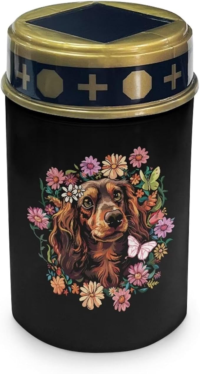 Dog Floral Cemetery Solar Lights Flameless Memorial Lighting Grave Path Light Waterproof Outdoor Solar Garden Lights for Cemetery Grave Memorials