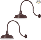 14in. Architectural Bronze Outdoor Gooseneck Barn Light Fixture With 24in. Long Extension Arm - Wall Sconce | Lumora