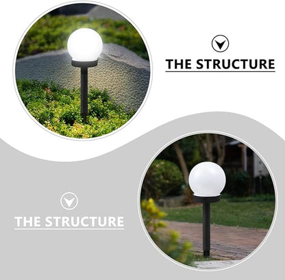 Zerodeko 2pcs Solar Lawn Insert Lights Bulb-Shaped Outdoor Garden Pathway Lamps White Light Weatherproof Solar Yard Landscape Floor Plug Lighting
