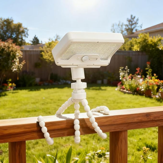 Solar Lights,Outdoor Solar Motion-Activated Light with Flexible Octopus Tripod 360° Can be Wrapped Around Tree Trunks,Dual Charging,Outdoor Sercurity Lights for Deck Fence, Garden (White)