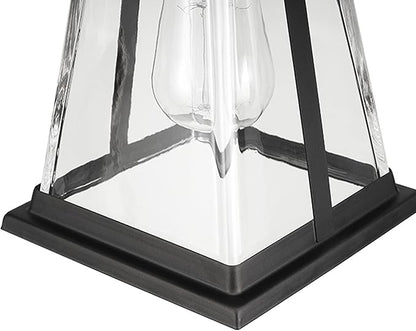 Globe Electric 44697 Merle 1-Light Outdoor Wall Sconce, Bronze, Clear Glass Shade, Brown, Bulb Not Included