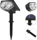 Toyvian Solar Spot Lights Outdoor 2led Warm White Waterproof Landscape Lighting for Garden Yard Patio Tree Pathway | Lumora