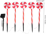 1set Solar Powered Candy Cane Pathway Lights Lollipop Design for Outdoor Christmas Decoration Charming Solar | Lumora