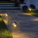 HUYIENO 2Pack Solar Metal Hanging Lantern with Shepherd Hook Outdoor Led Garden Lights Black | Lumora