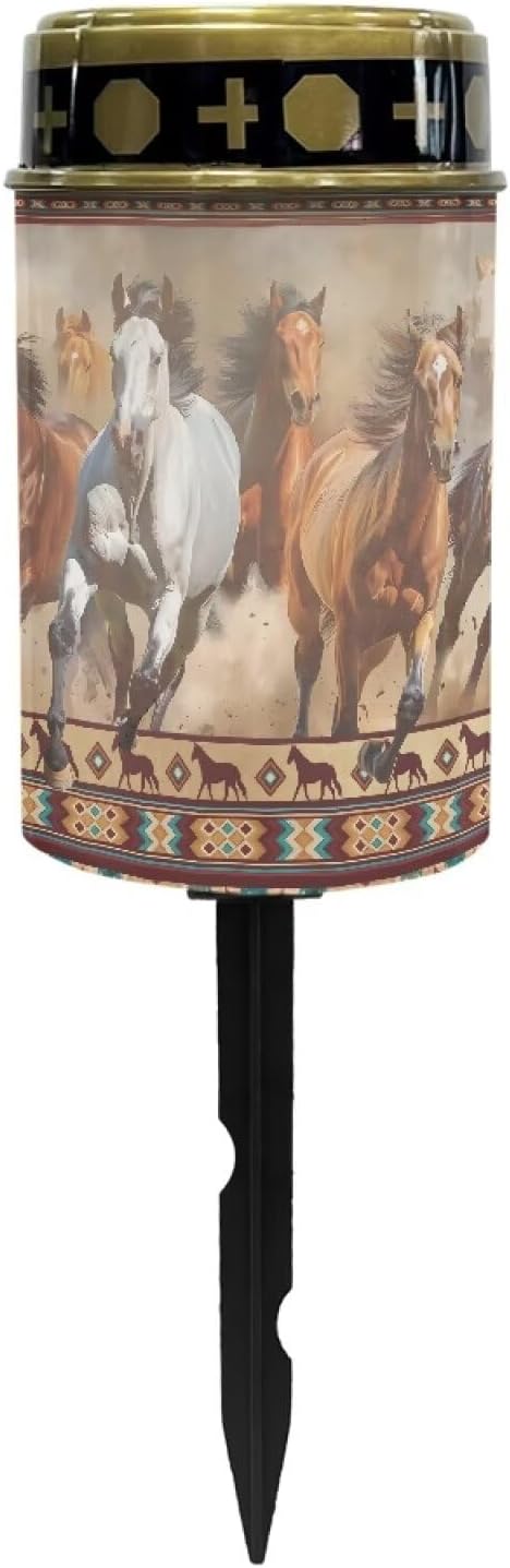 Running Horse Solar Powered Garden Stake Lights Multipurpose Solar Lights Cemetery Decorations for Grave Outdoor Lights Gravesite Decor Yard Art for Remembrance Gifts