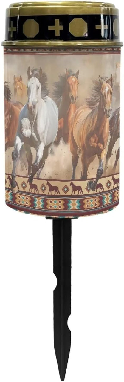 Running Horse Solar Powered Garden Stake Lights Multipurpose Solar Lights Cemetery Decorations for Grave Outdoor Lights Gravesite Decor Yard Art for Remembrance Gifts