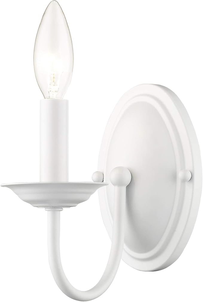 Livex Lighting 4151-03 Williamsburg 1-Light Wall Sconce, White