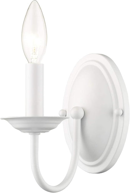 Livex Lighting 4151-03 Williamsburg 1-Light Wall Sconce, White