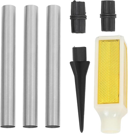 VICASKY Solar Pathway Lights Outdoor, Solar Lawn Stake Lamp with Yellow Led, Garden Yard Lighting for Patio and Driveway, Solar-Powered Outdoor Warning and Path Lights