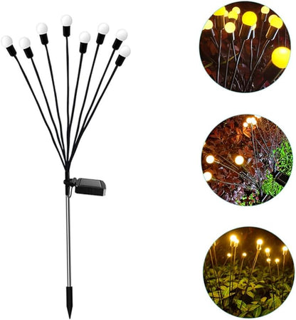 Veemoon Solar-Powered LED Garden Lights 8-Piece Outdoor Decorative Landscape Lighting Waterproof Solar Pathway Lights for Yard Patio and Festival Decor