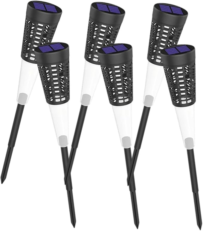 6pcs Solar Garden Stake Lights, Warm Colorful Courtyard Pathway Solar Ground Lights for Outdoor Lawn and Yard Decoration, Solar-Powered In-ground Landscape Lighting