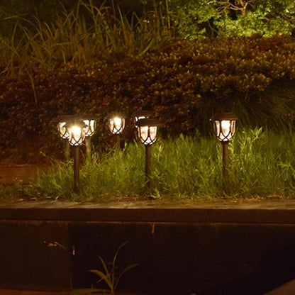 SUPVOX 2pcs Solar Outdoor Stake Lights LED Garden Lawn Lamps Warm Light Decorative Ground Plug for Pathway Patio Pool Fence Deck