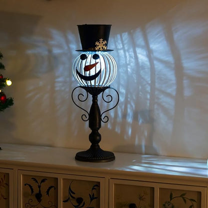 Christmas Snowman Outdoor Lantern, Solar Lantern Waterproof Landscape Path Lights for Garden, Patio, Xmas Holiday Party Decor