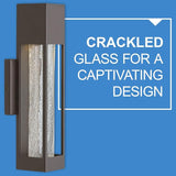 Hinkley Vapor Medium Wall Mount Outdoor Lantern - Modern, 1-Light, Aluminum, Crackle Glass, Bulb Included - Bronze | Lumora