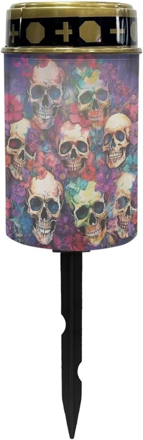 ZOUTAIRONG Skull Solar Light for Cemetery Grave 2 Pack Solar Garden Lights Cemetery Solar Lights for Grave Solar | Lumora