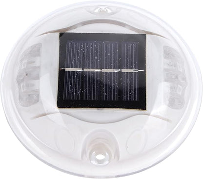 Round LED Solar Pathway Lights, IP68 Waterproof Driveway Markers, Solar Powered Deck Lighting - Super Bright LEDs, Durable Design, Ideal for Garden and Landscape