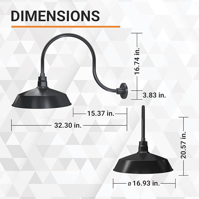 17in. Satin Black Outdoor Gooseneck Barn Light Fixture With 24in. Long Extension Arm - Wall Sconce Farmhouse | Lumora