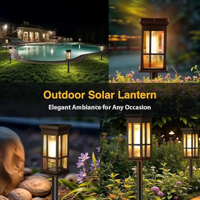 8-Pack Solar Lights Outdoor Waterproof – Solar Powered LED Outdoor Lights for Yard, Patio Light, Garden Decor Pathway Lighting, Lawn Lighting Waterproof, Driveway Decor Accent Glow Path Light