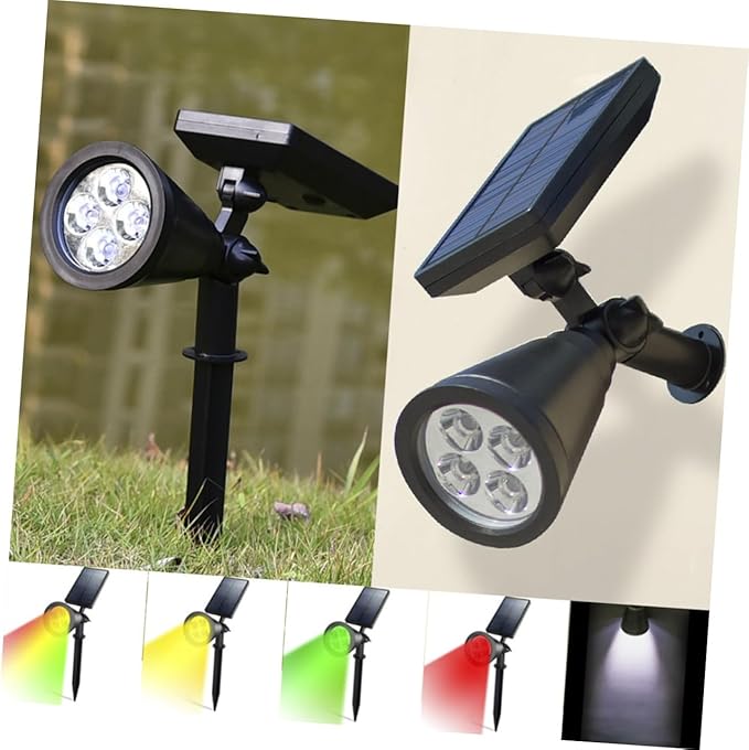NUOBESTY Solar Lawn Spotlight and Wall Mount Solar Garden Lights with 4 LEDs for - Outdoor Security Flood Light | Lumora