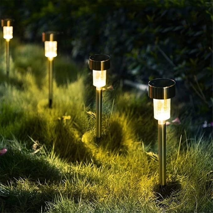 Solar Lights Outdoor,Solar Powered Garden Light, IP44 Waterproof Solar Path Lights Dusk To Dawn Auto On/Off Solar Torch Light,Solar Pathway Lights for Yard Driveway Lawn Pathway,warm lights,1pcs