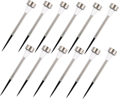 POPETPOP 12pcs Solar Garden Lights Outdoor Stake Lights Easy Install Decorative Pathway for Patio Walkway