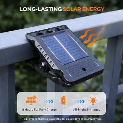 Clamp on Solar Motion Light, Clip On Solar Motion Sensor Light Outdoor, Portable,Waterproof, 3 Modes 3 Mounting Ways, Outdoor Led Lights for Fence, Wall, Garage, Patio Umbrella (#B,5PCS)