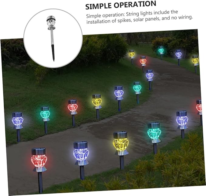 DOITOOL 3sets Shape Solar Lights Outdoor Lawn Lighting for Pathway Garden and Driveway Bright Led Illumination Easy Installation for Daily Use