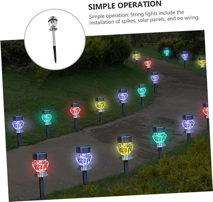DOITOOL 3sets Shape Solar Lights Outdoor Lawn Lighting for Pathway Garden and Driveway Bright Led Illumination Easy Installation for Daily Use
