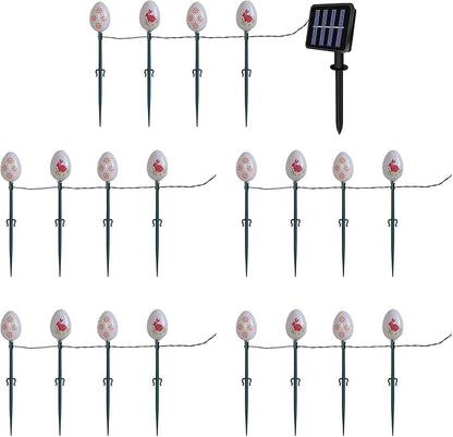 20 Pack Solar Eggs Stake Lights for Easter Decor, 3 Lighting Modes, Outdoor Waterproof Colorful Solar Light for Garden Pathway Light Cemetery Grave Porch Walkway Easter Theme Decorations