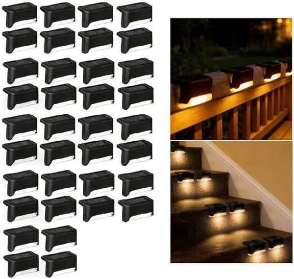 16/8 Set Solar Outdoor Step Lights, LED Landscape Lights, with IP55 Protection Rating, Suitable for Stairs, Steps | Lumora