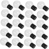 Wakauto 20pcs Transparent Globe String Light Bulbs with Black Caps Plastic Replacement - Outdoor Lighting Accessory | Lumora