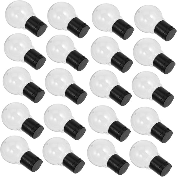 Wakauto 20pcs Transparent Globe String Light Bulbs with Black Caps Plastic Replacement - Outdoor Lighting Accessory | Lumora