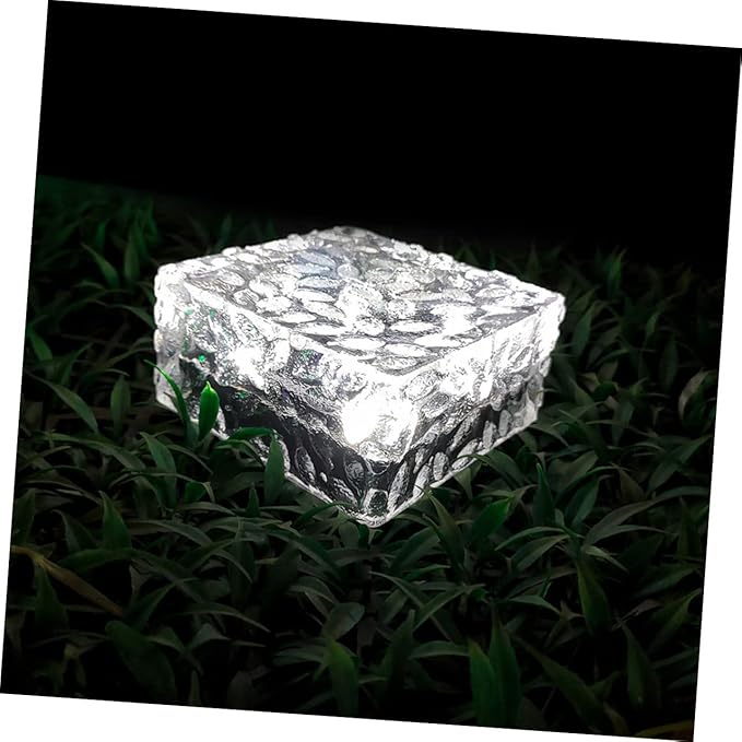 NUOBESTY Solar Powered LED Floor Light Outdoor Garden Decoration Square Glass Brick Light with Cool White | Lumora