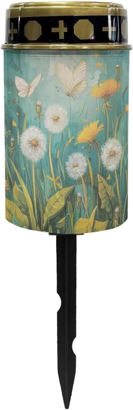 White Dandelion Cemetery Lights for Grave Solar Waterproof Led Solar Lights for Outside Solar - Outdoor Path Light | Lumora